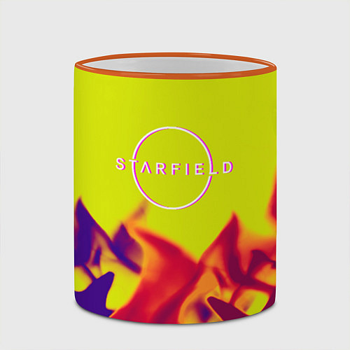 Кружка цветная Starfield fire steel / 3D-Оранжевый кант – фото 2