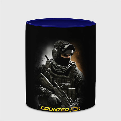 Кружка цветная Counter strike спецназовец / 3D-Белый + синий – фото 2