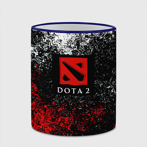 Кружка цветная Dota 2 брызги красок / 3D-Синий кант – фото 2