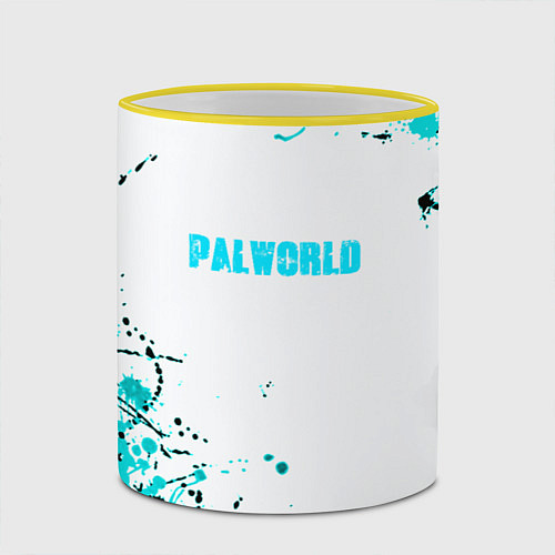 Кружка цветная Palworld краски / 3D-Желтый кант – фото 2