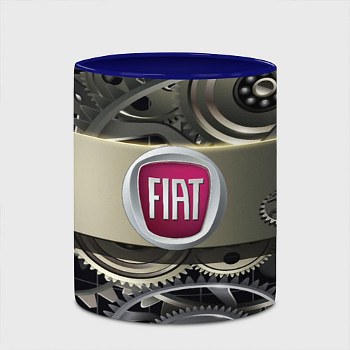 Кружка цветная FIAT logo motors / 3D-Белый + синий – фото 2