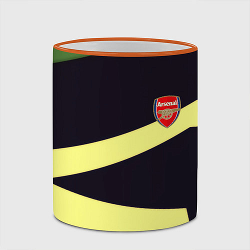 Кружка цветная Arsenal geometry / 3D-Оранжевый кант – фото 2