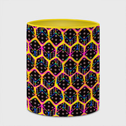 Кружка 3D Игровые кости паттерн, цвет: 3D-белый + желтый — фото 2