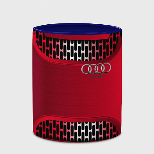 Кружка цветная Audi metal steel / 3D-Белый + синий – фото 2