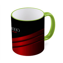 Кружка 3D AUDI carbon metal, цвет: 3D-светло-зеленый кант