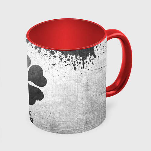 Кружка цветная Black Clover - white gradient / 3D-Белый + красный – фото 1