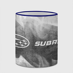 Кружка 3D Subaru - grey gradient по-горизонтали, цвет: 3D-синий кант — фото 2