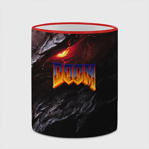 Кружка цветная Doom to hell / 3D-Красный кант – фото 2