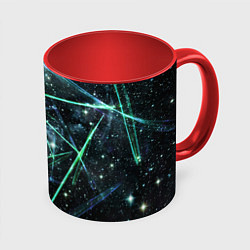 Кружка 3D Космические линии звезды, цвет: 3D-белый + красный