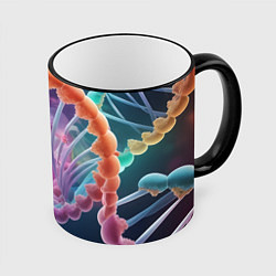 Кружка цветная ДНК абстракция