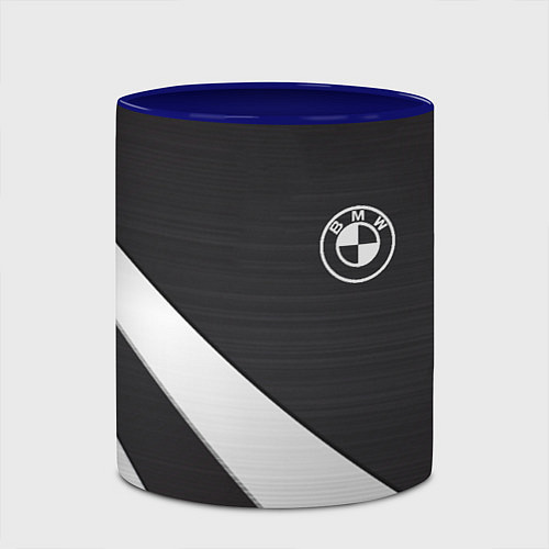 Кружка цветная BMW sport line geometry steel / 3D-Белый + синий – фото 2