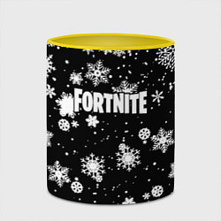 Кружка 3D Fortnite winter snow, цвет: 3D-белый + желтый — фото 2