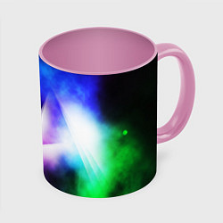 Кружка 3D Космос геометрия, цвет: 3D-белый + розовый