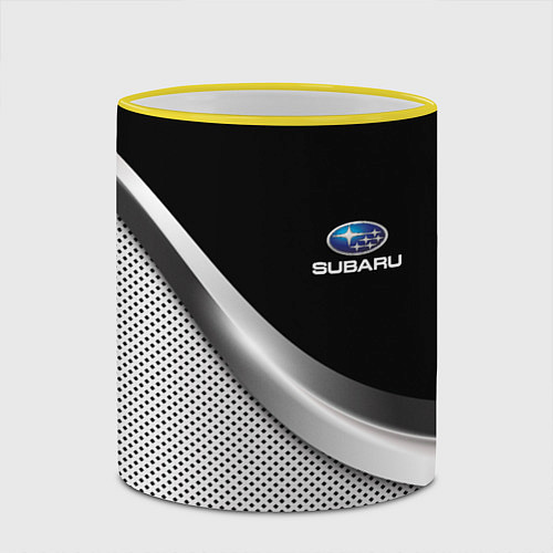 Кружка цветная Subaru metal steel / 3D-Желтый кант – фото 2