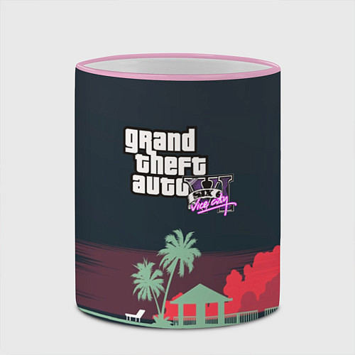 Кружка цветная GTA tropix game / 3D-Розовый кант – фото 2