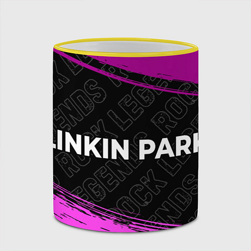 Кружка цветная Linkin Park 2024 rock legends по-горизонтали / 3D-Желтый кант – фото 2