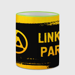 Кружка 3D Linkin Park 2024 - gold gradient по-горизонтали, цвет: 3D-светло-зеленый кант — фото 2