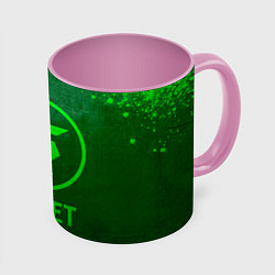Кружка 3D Skillet - green gradient, цвет: 3D-белый + розовый