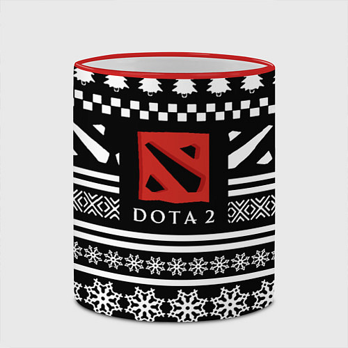 Кружка цветная Dota pattern game / 3D-Красный кант – фото 2
