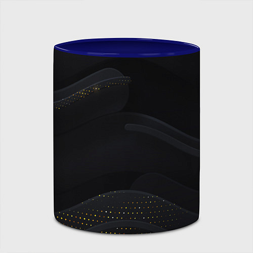 Кружка цветная Геометрия полосы текстура / 3D-Белый + синий – фото 2