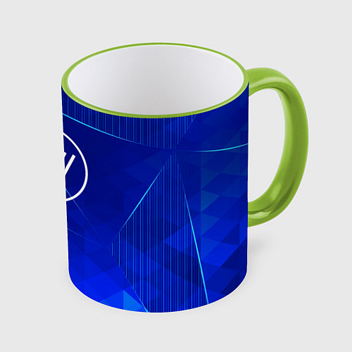 Кружка цветная Twenty One Pilots blue poly / 3D-Светло-зеленый кант – фото 1