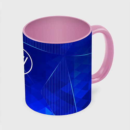 Кружка цветная Twenty One Pilots blue poly / 3D-Белый + розовый – фото 1