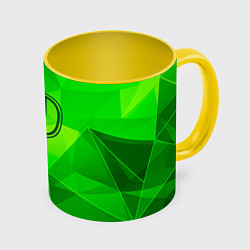 Кружка 3D Changan green poly, цвет: 3D-белый + желтый