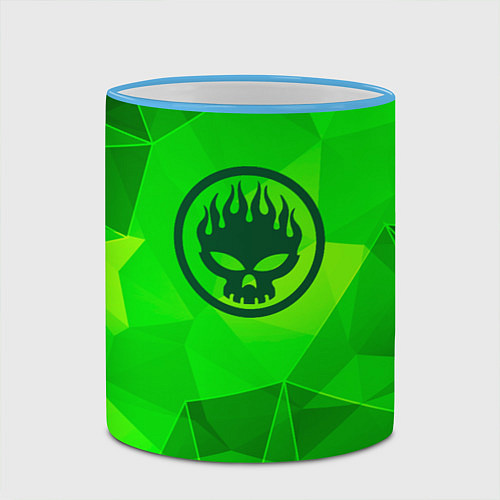 Кружка цветная The Offspring green poly / 3D-Небесно-голубой кант – фото 2