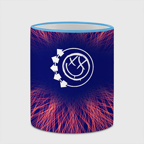 Кружка цветная Blink 182 red energy / 3D-Небесно-голубой кант – фото 2