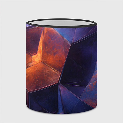 Кружка цветная Искаженная геометрия с эффектом потертостей / 3D-Черный кант – фото 2