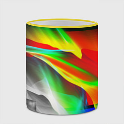 Кружка 3D Текстура краски, цвет: 3D-желтый кант — фото 2
