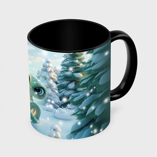 Кружка цветная Милые змеи / 3D-Белый + черный – фото 1