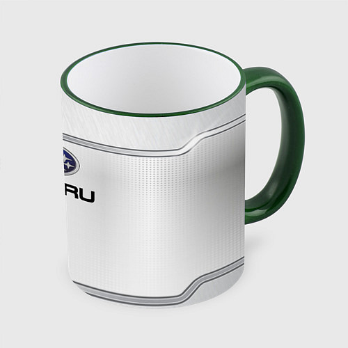 Кружка цветная Subaru auto steel metal / 3D-Зеленый кант – фото 1