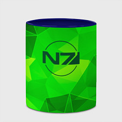 Кружка 3D Mass Effect green poly, цвет: 3D-белый + синий — фото 2