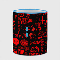 Кружка 3D Twenty one pilots pattern rock steel, цвет: 3D-небесно-голубой кант — фото 2