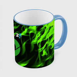 Кружка цветная Portal green flame