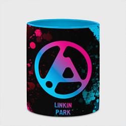 Кружка 3D Linkin Park 2024 - neon gradient, цвет: 3D-белый + небесно-голубой — фото 2