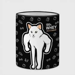 Кружка 3D Качок кот, цвет: 3D-черный кант — фото 2