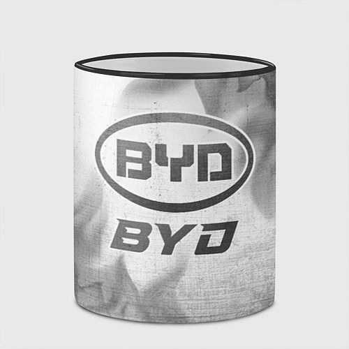 Кружка цветная BYD - white gradient / 3D-Черный кант – фото 2