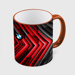 Кружка цветная BMW geometry stripes red