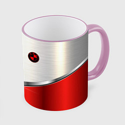 Кружка 3D BMW metal carbon steel, цвет: 3D-розовый кант
