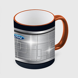 Кружка цветная FORD текстура из метала