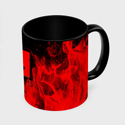 Кружка цветная DOTA 2 лого в огне