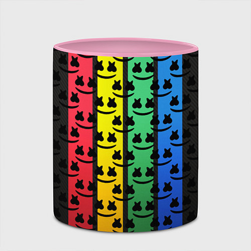 Кружка цветная Marshmello neon music dj / 3D-Белый + розовый – фото 2