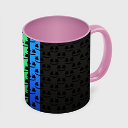 Кружка 3D Marshmello neon music dj, цвет: 3D-белый + розовый