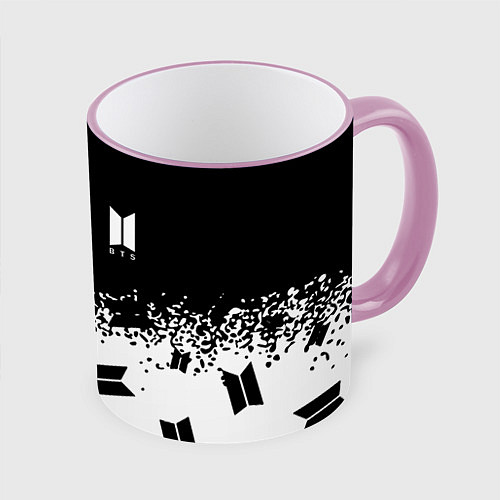 Кружка цветная Marshmello dj pattern краски / 3D-Розовый кант – фото 1