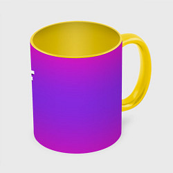 Кружка 3D Sally Face neon gradient, цвет: 3D-белый + желтый