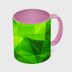 Кружка 3D Hellsing green poly, цвет: 3D-белый + розовый