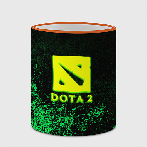 Кружка цветная DOTA2 кислотное лого краски / 3D-Оранжевый кант – фото 2