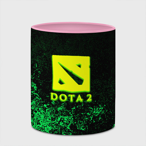 Кружка цветная DOTA2 кислотное лого краски / 3D-Белый + розовый – фото 2